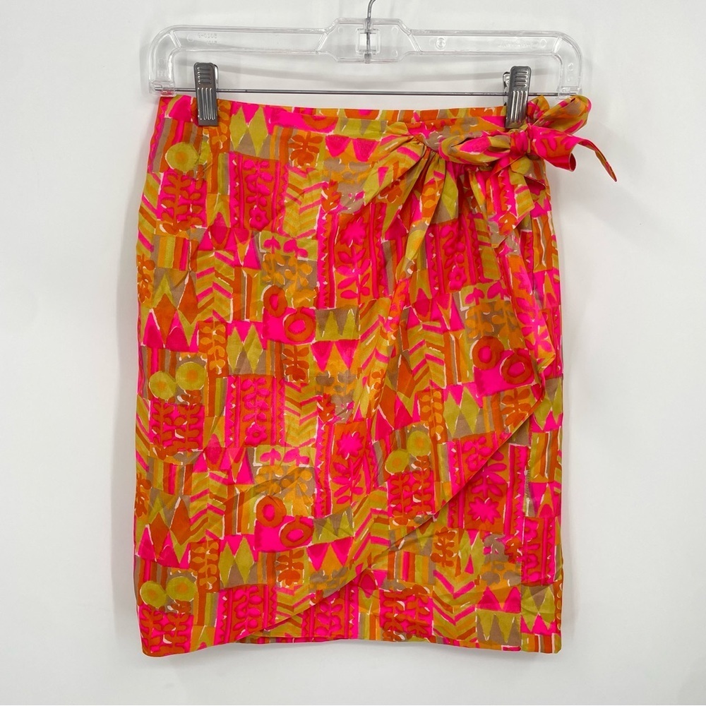 Vtg Stan Hicks Hawaiian casuals skirt 60s silk? Aloha Beach Resort‎ Sz XS